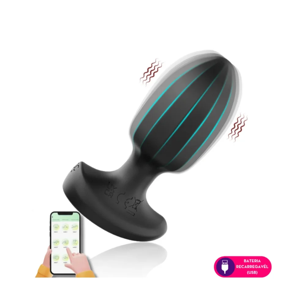 Plug Anal com vibrador controlado por aplicativo